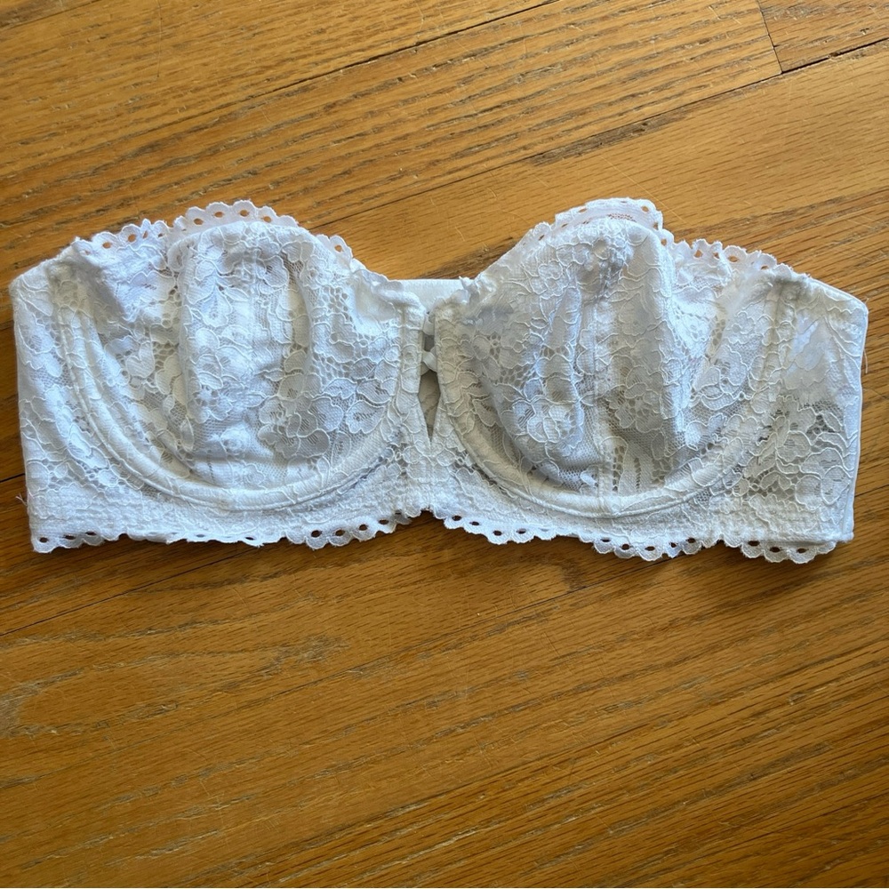 b.tempt'd Womens Ciao Bella Lace Strapless Bra White Size 34B